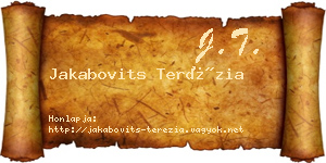 Jakabovits Terézia névjegykártya