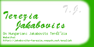 terezia jakabovits business card